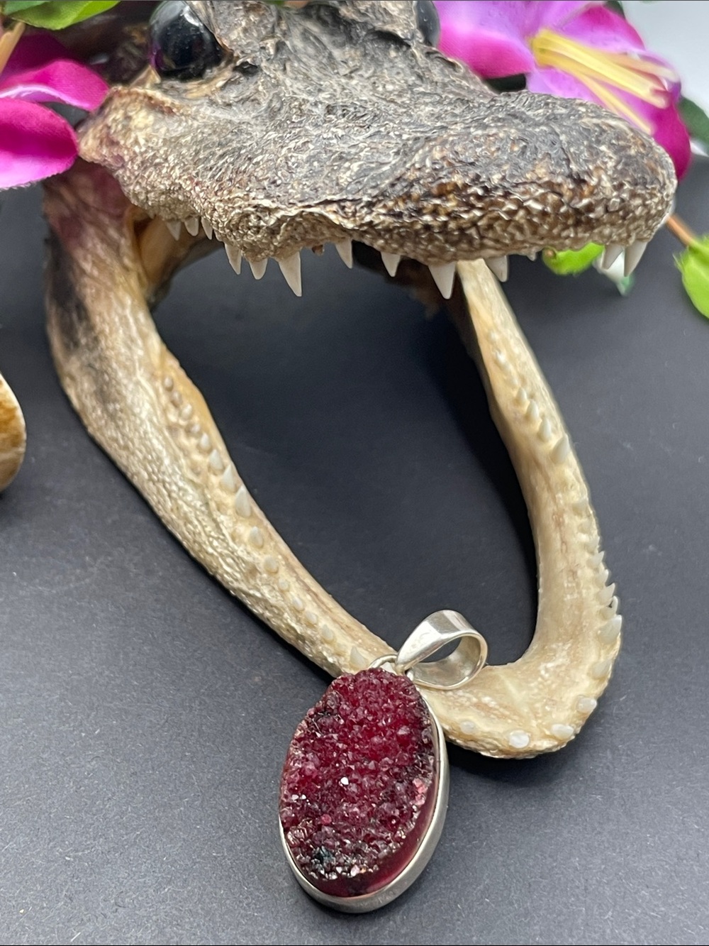 Druzy stone pendant 925